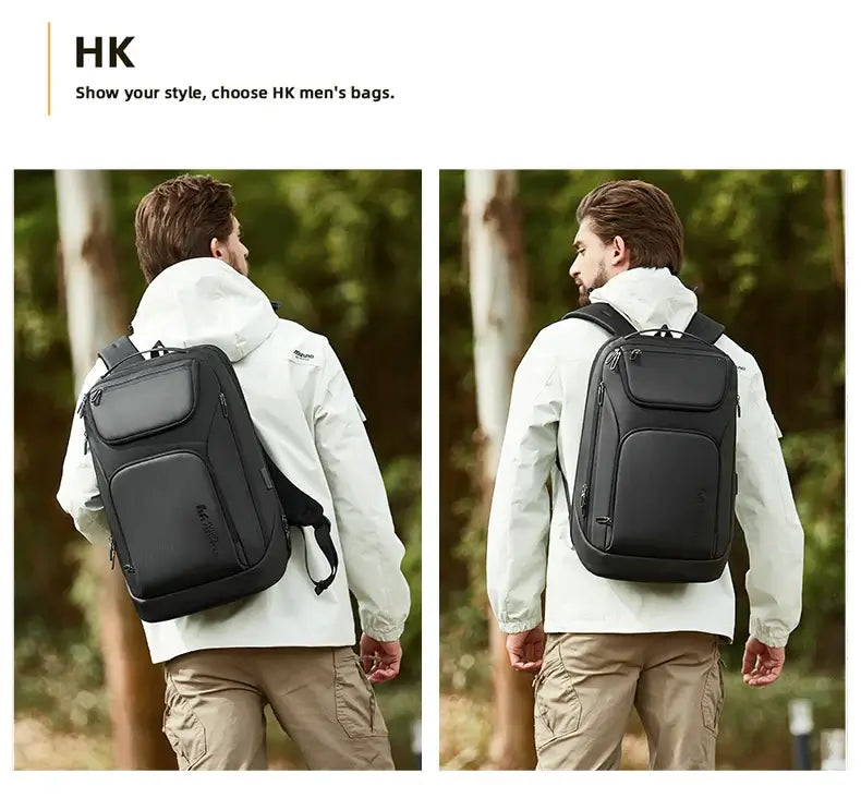 HK New Arrival Spacious Travel Backpack 17.3 inch Laptop Backpack For Men Big Capacity Waterproof Commuting Rucksacks With USB