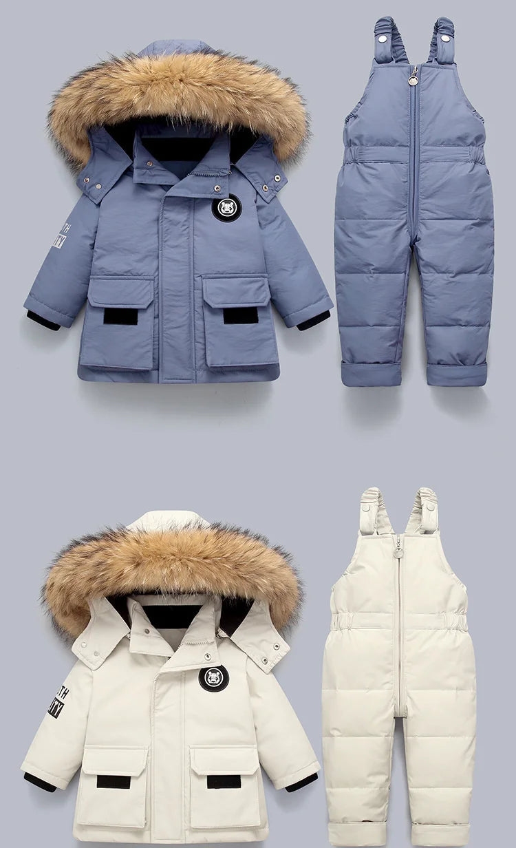 Children Clothing Set Baby Winter Warm Down Jackets parka Boys Thick Jumpsuit Infant overcoat toddler Girl Clothes Kids Snowsuit