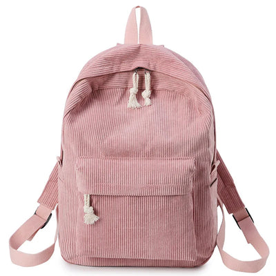 Schoolbag Female K-style Kaibo Harajuku ulzzang High School Student Personalized Corduroy Preppy Style Backpack Female Backpack