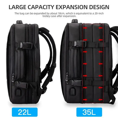 HK Travel Backpack Men Business Backpack Expandable School Bag Large Capacity 15.6" Laptop Waterproof Fashion Backpack with USB