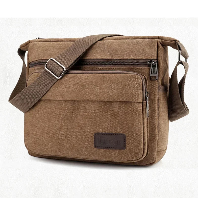 New Fashion Men Canvas Crossbody Shoulder Messenger Bags Man Cross Body Bag Casual Multi Function Portable Male Bags