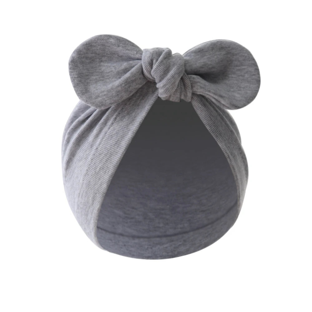 Children Rabbit Ear Turban Hat Baby Indian Knot Bows Hats Newborn Toddler Ball Tie Caps Kids Earmuffs Beanie Hair Accessories