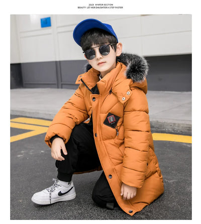 2023 Children Warm Clothing toddler boy Clothes Teen Down Cotton Padded Winter Jackets Hooded Coat Thicken Outerwear Kids Parka