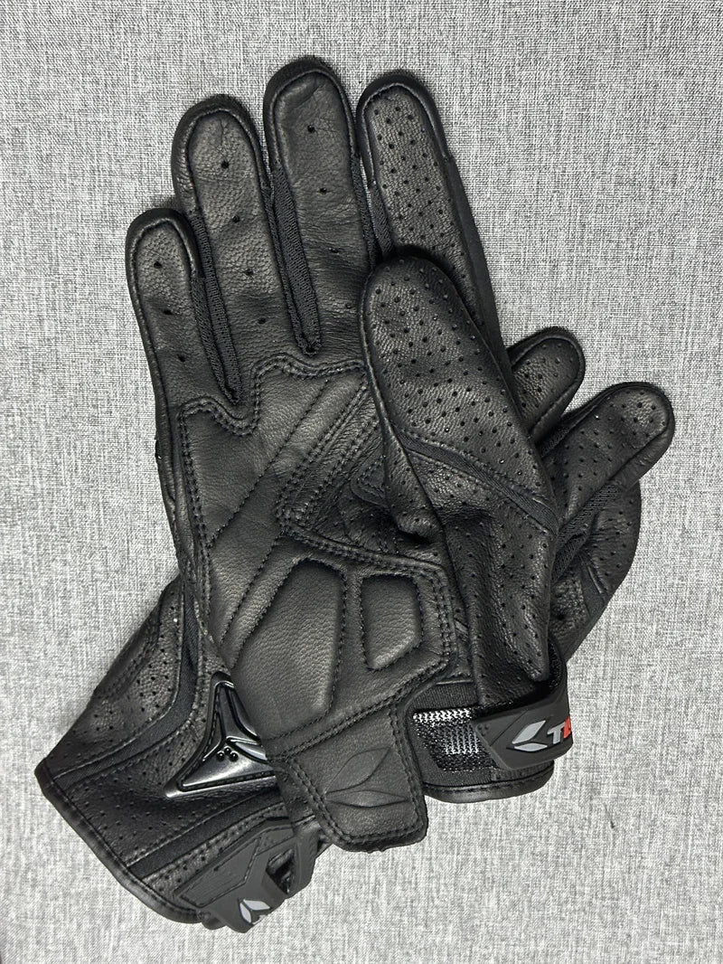 Motorcycle Gloves Black Racing Genuine Leather Motorbike White Road Riding Team Glove Men Summer Winter Touch Screen