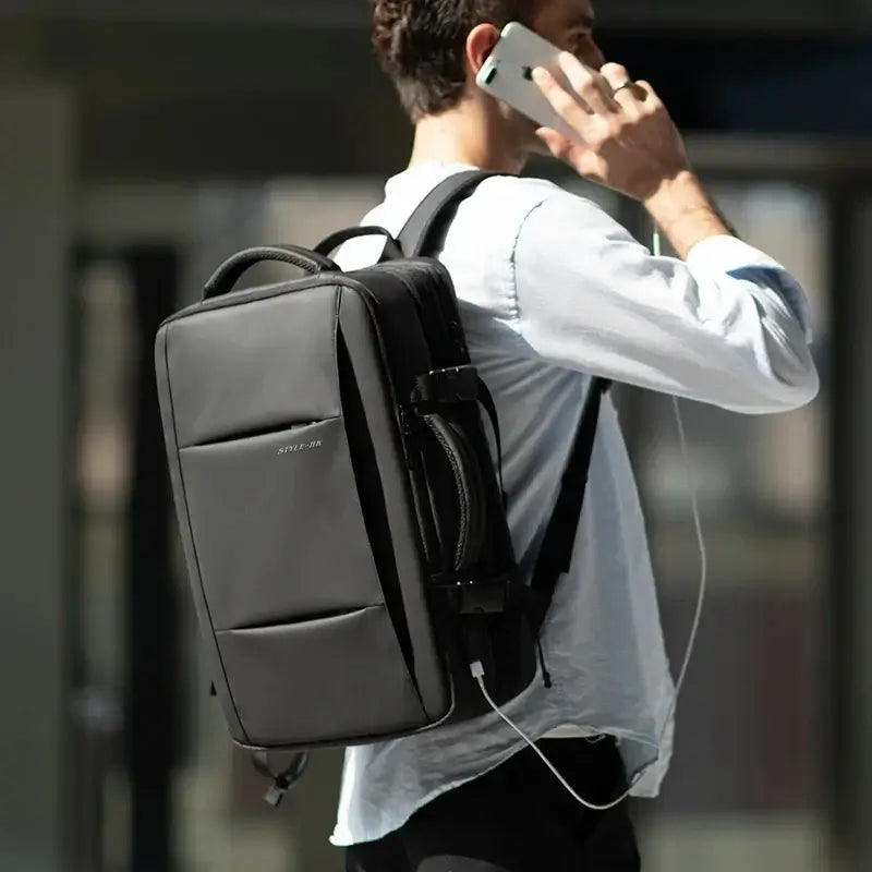 HK Travel Backpack Men Business Backpack Expandable School Bag Large Capacity 15.6" Laptop Waterproof Fashion Backpack with USB