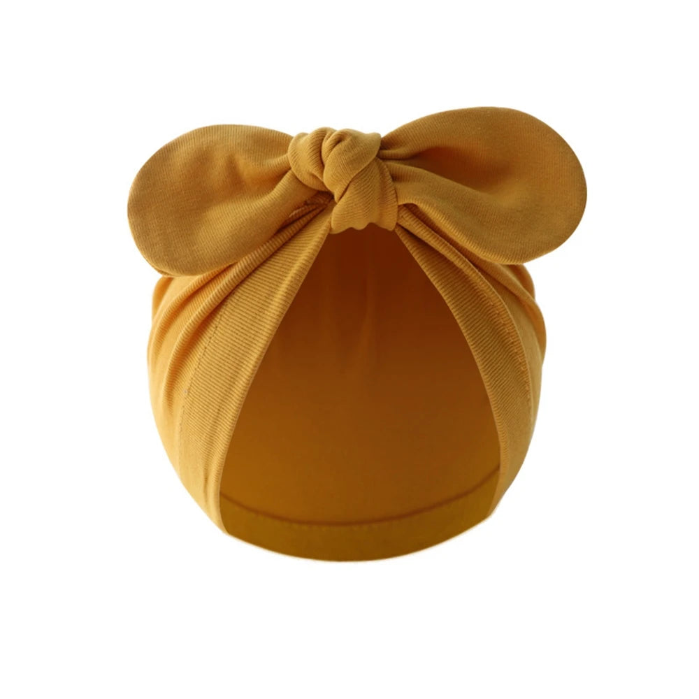 Children Rabbit Ear Turban Hat Baby Indian Knot Bows Hats Newborn Toddler Ball Tie Caps Kids Earmuffs Beanie Hair Accessories