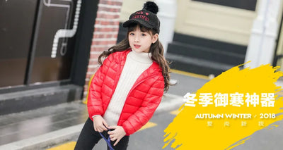 Autumn Winter Kids Down Jackets For Girls Children Clothes Warm  Coats For Boys Toddler Girls Outerwear Clothes 2-12 Years