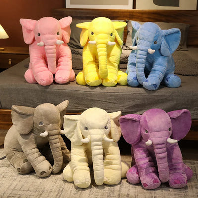 40cm 60cm 80cm Kawaii Plush Elephant Doll Toy Kids Play Back Cushion Cute Stuffed Elephant Child Accompany Doll Xmas Gift