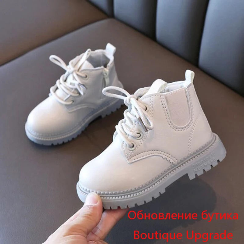 Kids Leather Chelsea Boots Waterproof Children Ankle Boots Fashion Toddler Snow Boots Casual Shoe