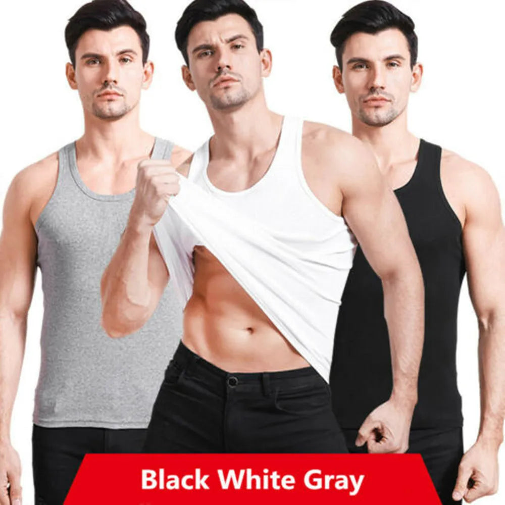 3Pcs/Lot Men Vest Cotton Tank Tops Underwear Boy Undershirt Bodysuit Gay Shirts Male Bodyshaper Fitness Wrestling Singlets Vest