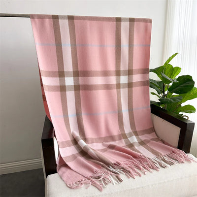 Luxury brand Winter Plaid Cashmere Like Blanket Scarf Design Thick Warm Pashmina Shawl Wraps With Tassel Poncho Stoles Echarpe