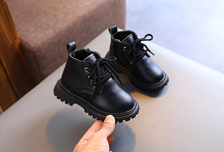 Kids Leather Baby Chelsea Short Boots Waterproof Children Shoes Boys Ankle Boots Fashion Girls Snow Boots Toddler Casual Shoe