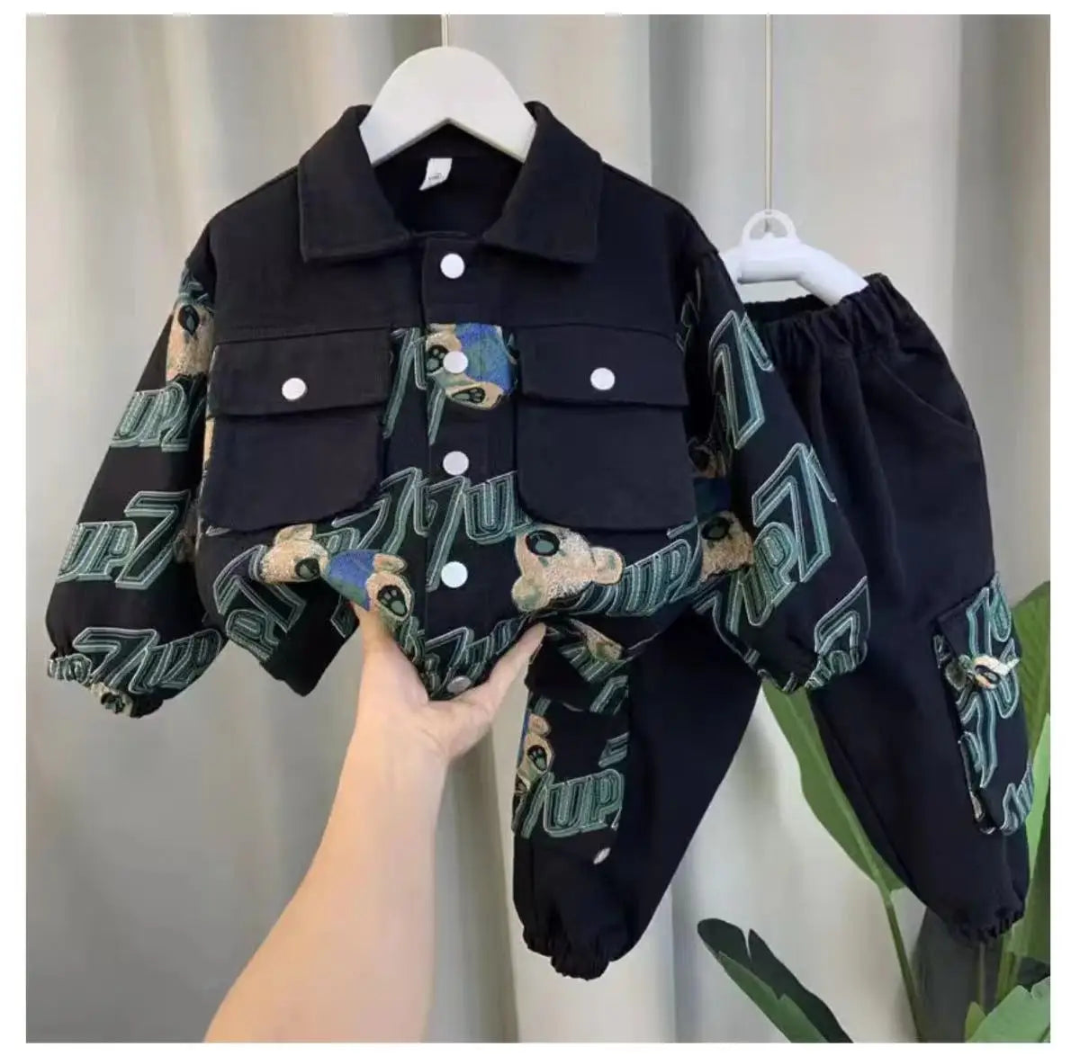 Kids Boys Set outfit Suit Spring Autumn Denim Jackets Fashion Sportswear Suit Children's Clothing Boy's Baby Top Pants 2PCS 2024