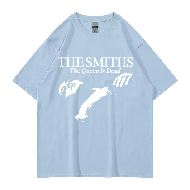 Men Cotton T Shirt Summer Tops The Smiths "The Queen Is Dead" - T-Shirt, 1980's Indie, Morrissey Bigger Size Homme Black T-shirt