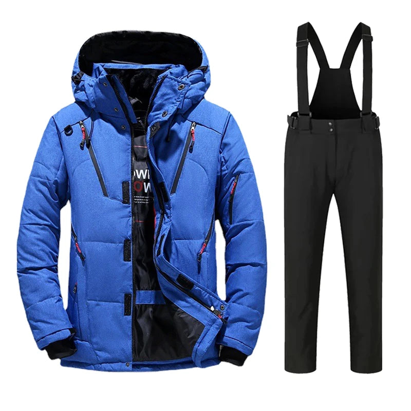 New Ski Suit Men Winter Snow Parkas Warm Windproof Outdoor Sports Skiing Down Jackets and Pants Male Snowboard Wear Overalls