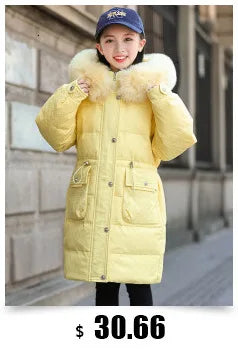 2024 Winter Thicken warm Down jacket Girls clothing kids toddler girl clothes Parka Hooded Children Outerwear Coats snow suit