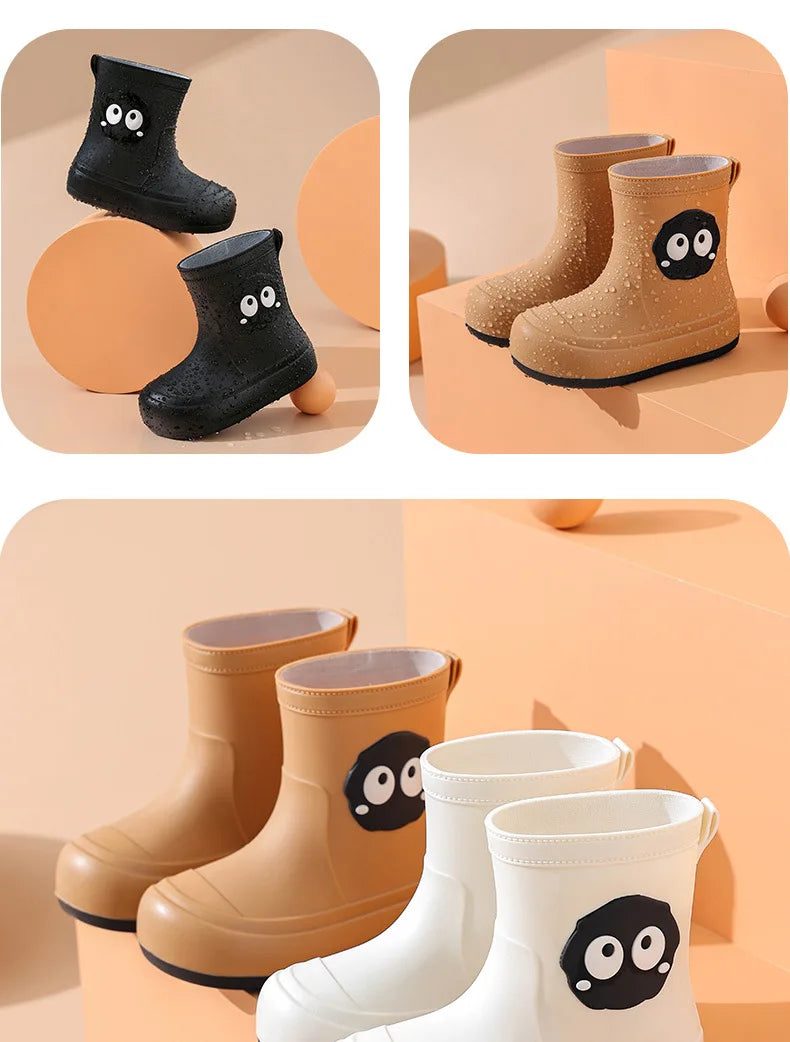 New Toddler Kids Rain Boots Children Cartoon Rain Boot Cartoon Cute Shoes for Boys Girls Waterproof EVA Non Slip Short Boots