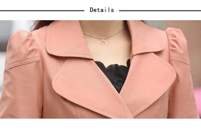 Trench Coat Women Double-Breasted Trenchcoat Lace Female Autumn Casual Coats Windbreaker Outwear  Raincoat Streetwear