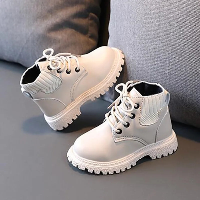 Kids Leather Chelsea Boots Waterproof Children Ankle Boots Fashion Toddler Snow Boots Casual Shoe