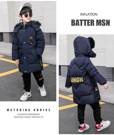 2023 Children Warm Clothing toddler boy Clothes Teen Down Cotton Padded Winter Jackets Hooded Coat Thicken Outerwear Kids Parka