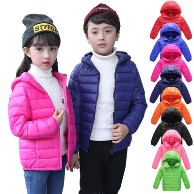 Autumn Winter Kids Down Jackets For Girls Children Clothes Warm  Coats For Boys Toddler Girls Outerwear Clothes 2-12 Years