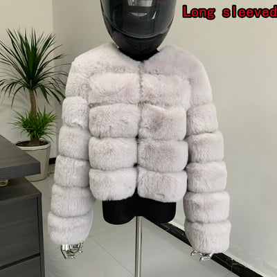 Winter coat for faux fur coat women new outerwear Fox fur short coat Fake fur  jacket furry fluffy jacket luxury woman fur Fake