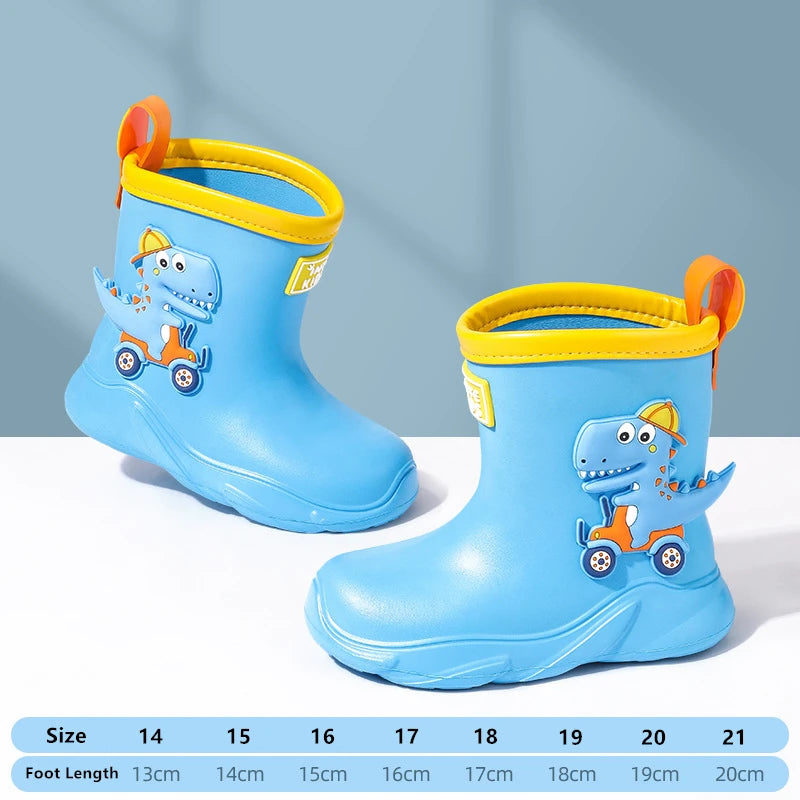 2024 HOT Children Shoes Toddler Infant Kids Baby Boys Girls PVC Rain Boots Waterproof Non-Slip Shoes Kids Shoes Bota Infantil