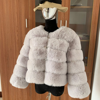 Winter coat for faux fur coat women new outerwear Fox fur short coat Fake fur  jacket furry fluffy jacket luxury woman fur Fake