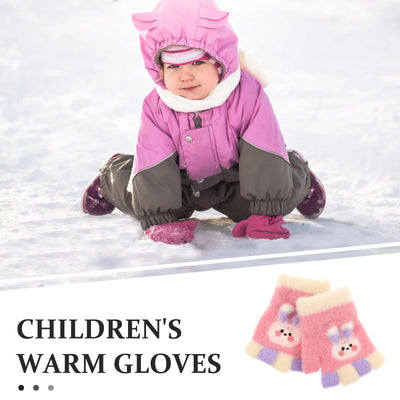 Children's Warm Gloves Little Kids The Snow Cartoon Polyester Girls Insulated Toddler