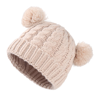 Autumn Winter Baby Hat for Girls Beanie Bonnet Kids Cute Pompoms Knit Hats Solid Newborn Accessories Warmer Stuff Toddler Cap