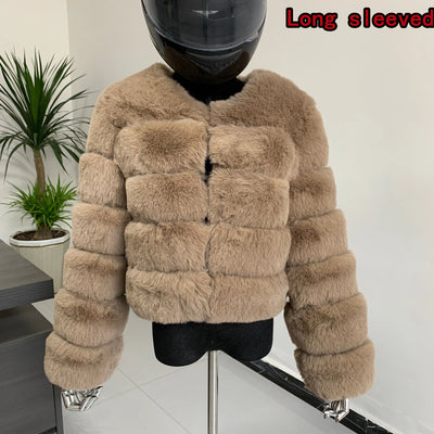 Winter coat for faux fur coat women new outerwear Fox fur short coat Fake fur  jacket furry fluffy jacket luxury woman fur Fake