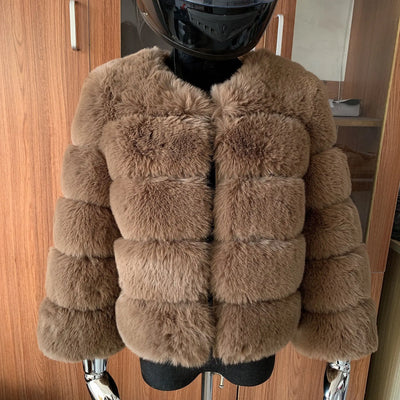 Winter coat for faux fur coat women new outerwear Fox fur short coat Fake fur  jacket furry fluffy jacket luxury woman fur Fake