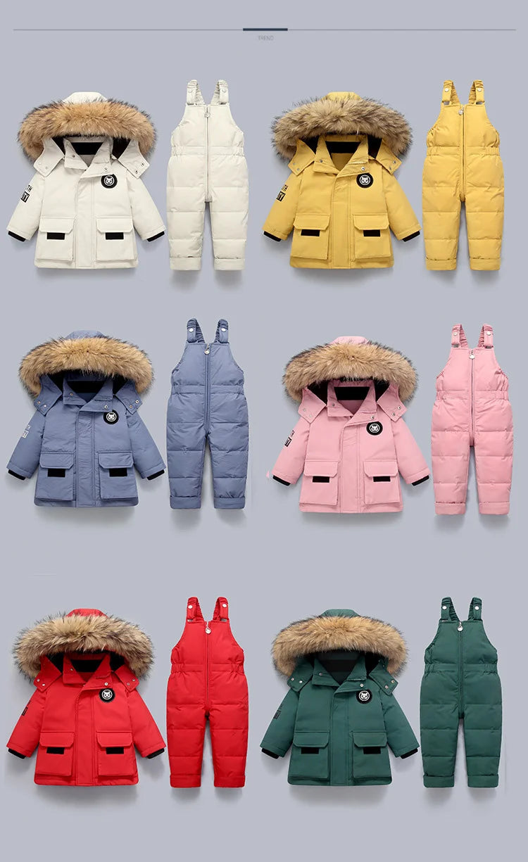 Children Clothing Set Baby Winter Warm Down Jackets parka Boys Thick Jumpsuit Infant overcoat toddler Girl Clothes Kids Snowsuit