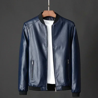 Autumn New Men Leather Coat Korean Fashion Leather Sheepskin Men Leather Jacket Trend Casual Fit Slim Baseball Clothes