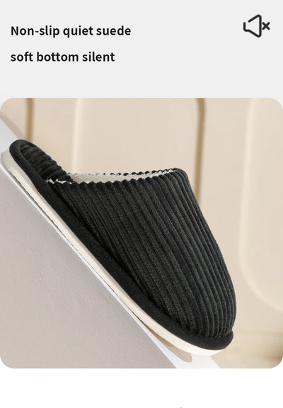 Winter Warm Plush Men Slippers Non Slip Soft Shoes Comfort Flat Heel Indoor Bedroom Couple's Slippers for Home Shoes in Autumn