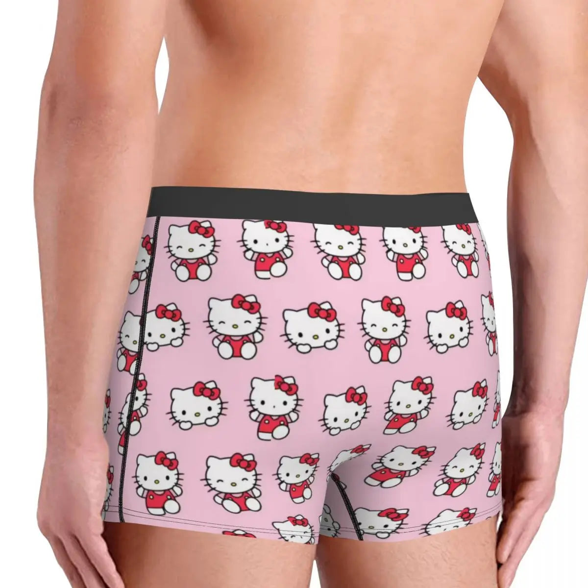 Hello Kitty Pattern Underwear Men Printed Custom Sanrio Boxer Briefs Shorts Panties Soft Underpants