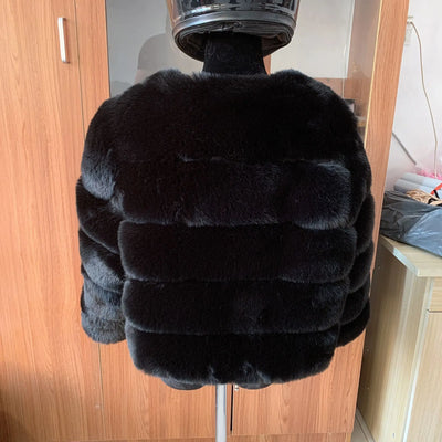 Winter coat for faux fur coat women new outerwear Fox fur short coat Fake fur  jacket furry fluffy jacket luxury woman fur Fake