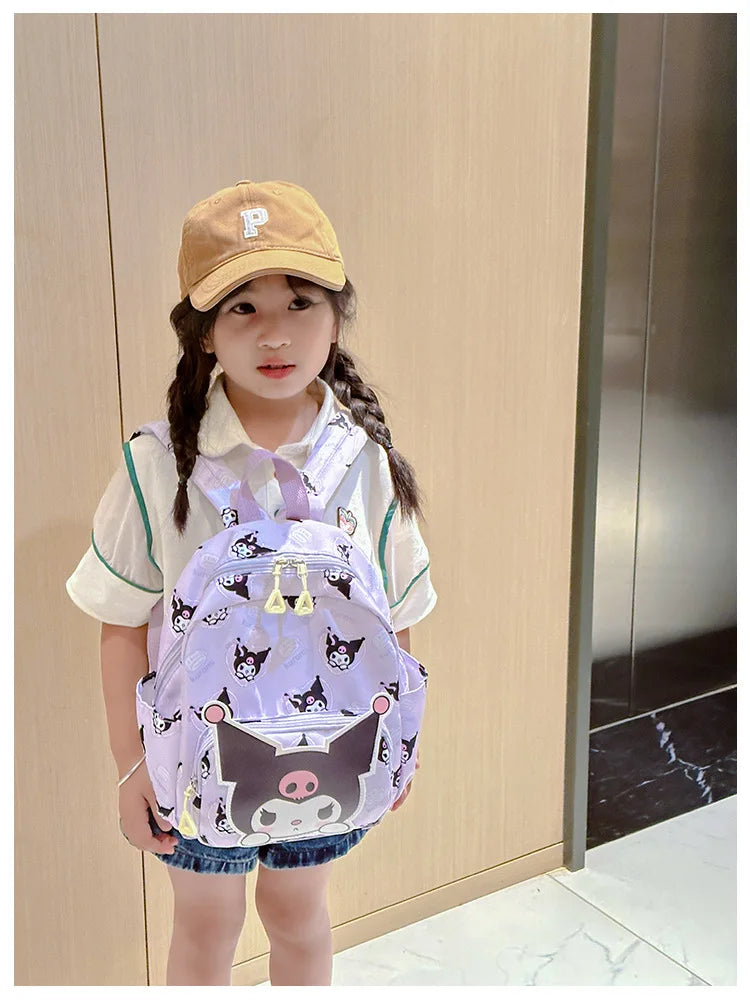 Kawaii Sanrio Hello Kitty School Bag Cute Kuromi Cinnamoroll Backpack Schoolbag My Melody Bag High Capacity Kids Christmas Gift