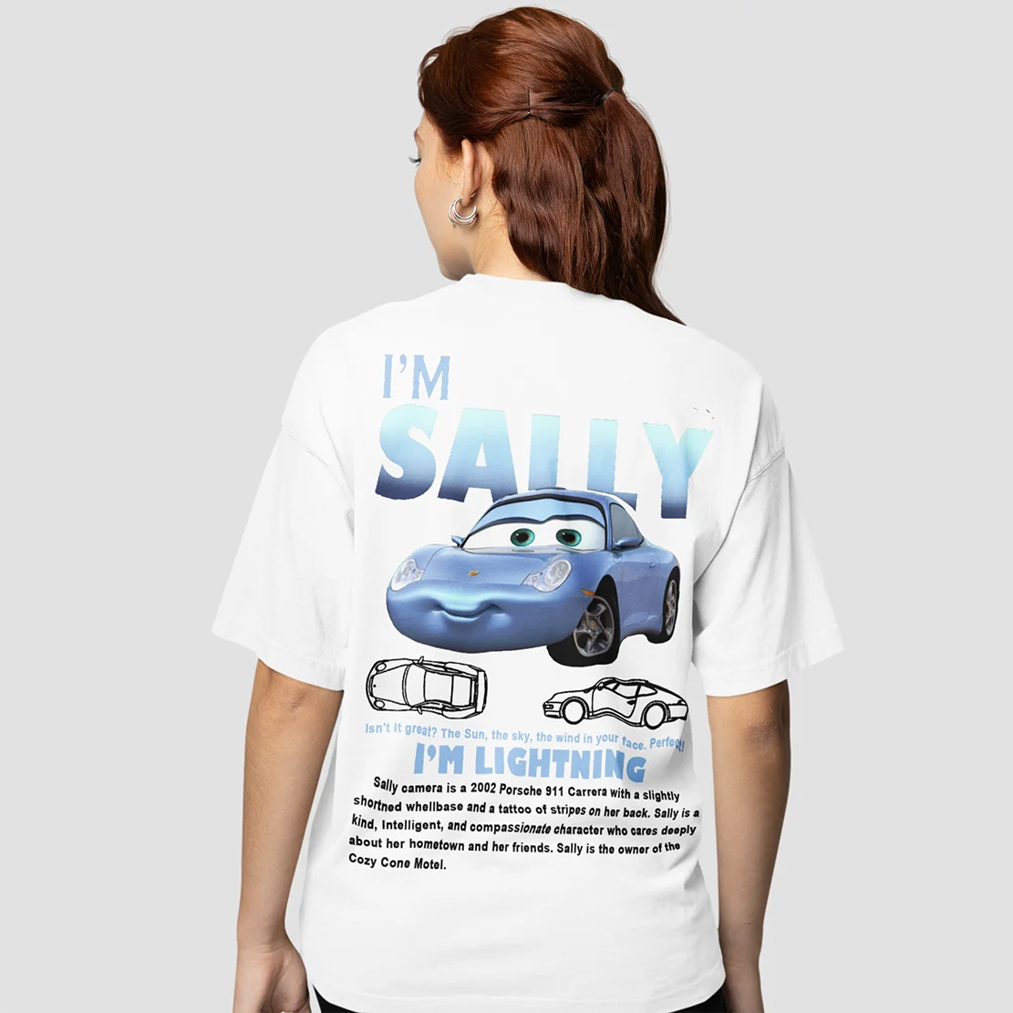 Fun Sally I'm Lightning Car Outfit T Shirt for Men Women Mcqueen Tee Shirt 100% Cotton New Arrival Clothing Love Gift For Couple