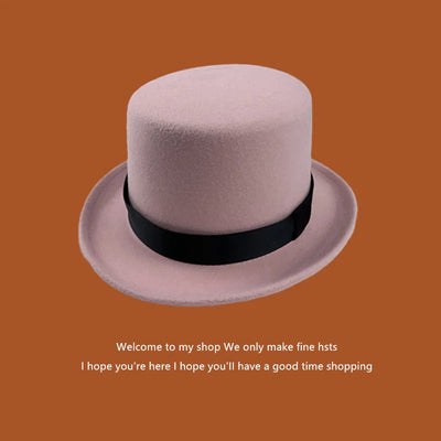 Men Top hat Magician Presidential high hat British jazz top hats male gentleman flat felt hat 2024 sombrero de copa británico