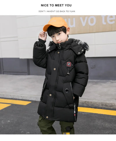 2023 Children Warm Clothing toddler boy Clothes Teen Down Cotton Padded Winter Jackets Hooded Coat Thicken Outerwear Kids Parka