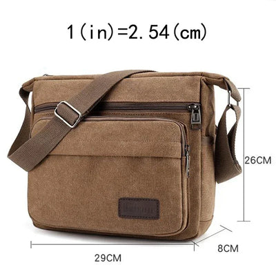 New Fashion Men Canvas Crossbody Shoulder Messenger Bags Man Cross Body Bag Casual Multi Function Portable Male Bags