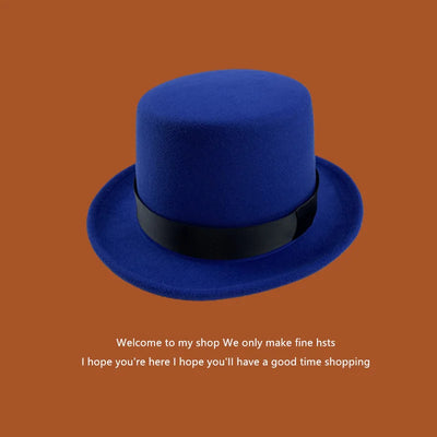 Men Top hat Magician Presidential high hat British jazz top hats male gentleman flat felt hat 2024 sombrero de copa británico