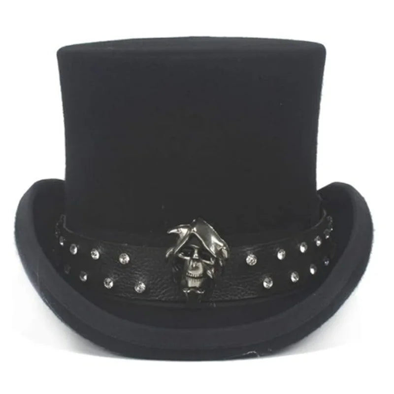 Men Top hat Magician Presidential high hat British jazz top hats male gentleman flat felt hat 2024 sombrero de copa británico