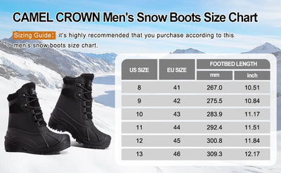 GOLDEN CAMEL Men's Shoes Waterproof Snow Boots Insulated Winter Boots Durable Non-Slip Fur Warm Outdoor Climbing Shoes for Men