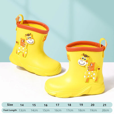 2024 HOT Children Shoes Toddler Infant Kids Baby Boys Girls PVC Rain Boots Waterproof Non-Slip Shoes Kids Shoes Bota Infantil