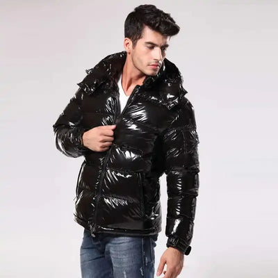 Down Jacket Men's Hooded Winter Down Jacket Detachable Hat White Goose Down Filled Warm Casual Jacket Men Winter Jacket   Jacket