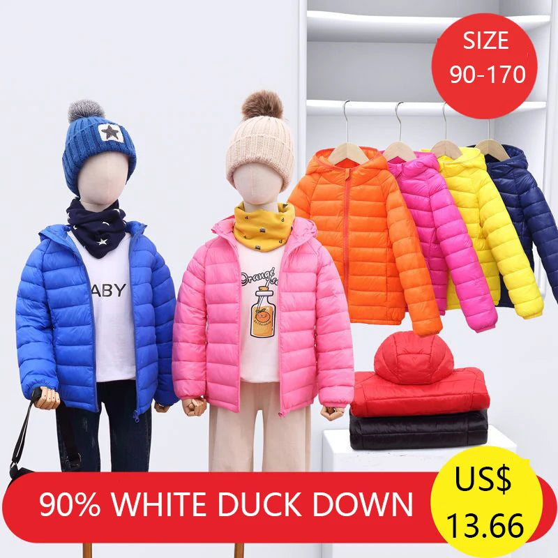 1-14 Years Autumn Winter Kids Down Jackets For Girls Children Clothes Warm Down Coats For Boys Toddler Girls Outerwear Clothes