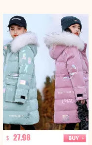 2024 Winter Thicken warm Down jacket Girls clothing kids toddler girl clothes Parka Hooded Children Outerwear Coats snow suit