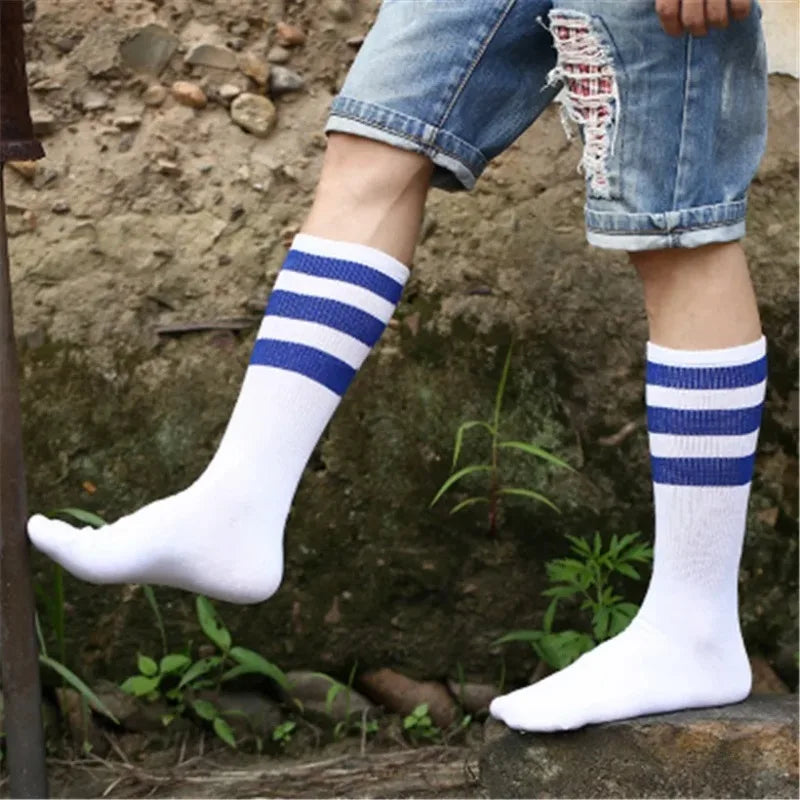 New Men/Women 3 Three Stripes Cotton Socks Retro Old School  Hiphop Skate Long Short  Meias  Harajuku White Black Winter Cool